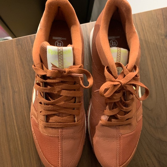 Reebok Leather Ree Cycle Unisex Sneaker Baked Earth-Classic White- Neon Yellow - Picture 7 of 8